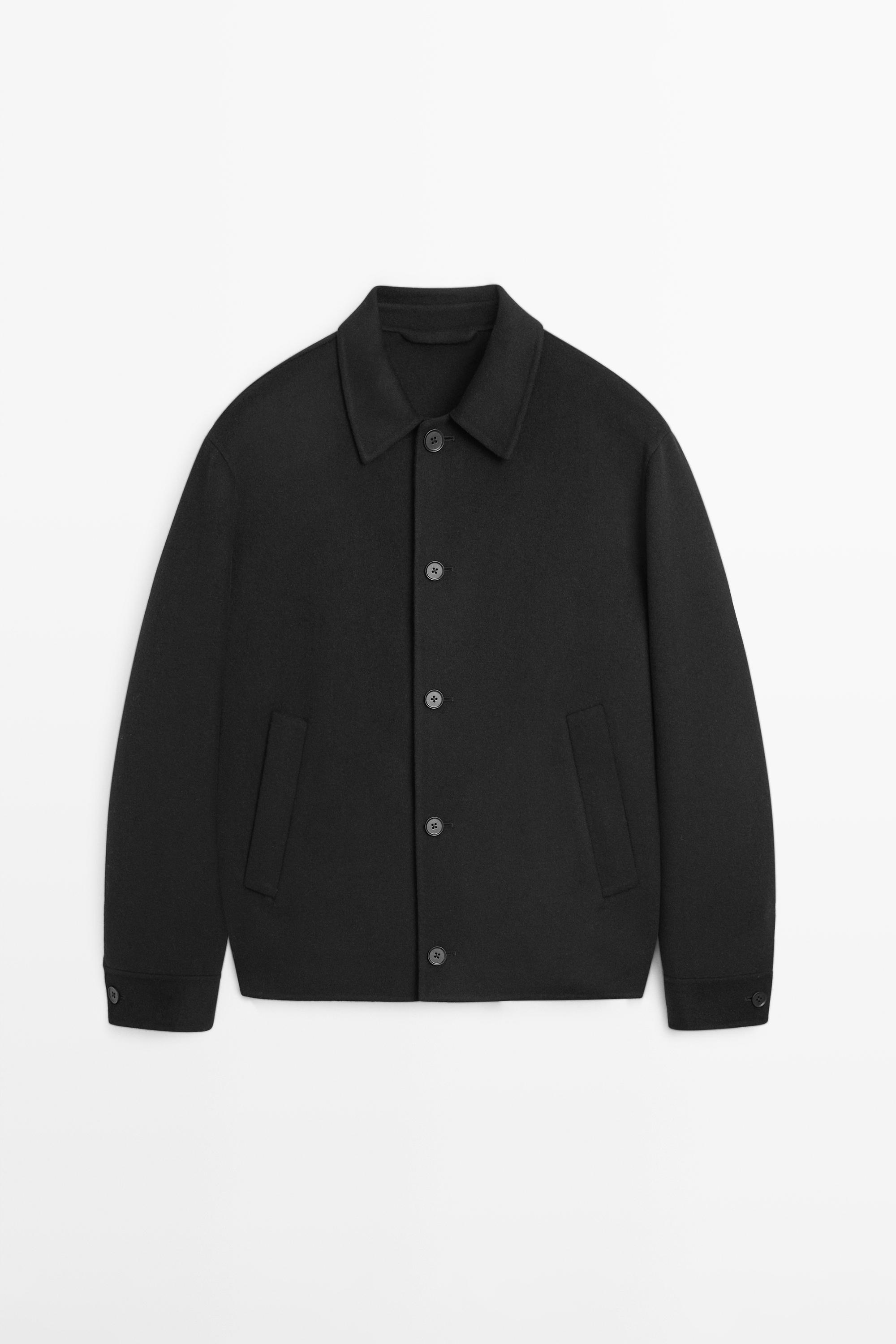 Short wool blend overshirt